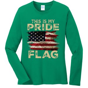 This Is My Pride Flag Usa American 4th Of July Ladies Long Sleeve Shirt