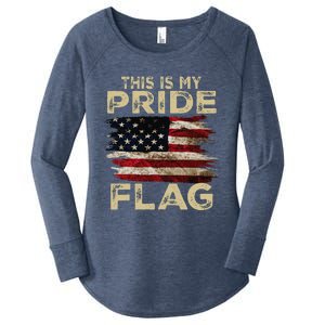 This Is My Pride Flag Usa American 4th Of July Women's Perfect Tri Tunic Long Sleeve Shirt