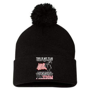 This Is My Flag I Will Not Apologize For It Pom Pom 12in Knit Beanie