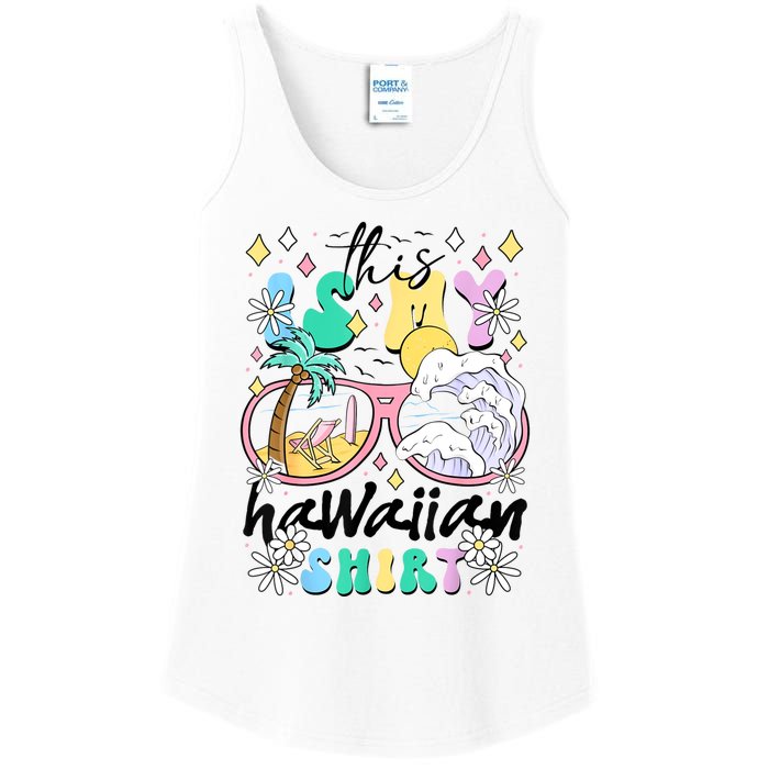 This Is My Hawaiian Groovy Tropical Luau Costume Party Ladies Essential Tank