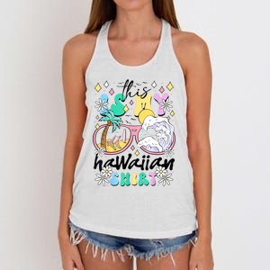 This Is My Hawaiian Groovy Tropical Luau Costume Party Women's Knotted Racerback Tank