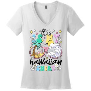 This Is My Hawaiian Groovy Tropical Luau Costume Party Women's V-Neck T-Shirt