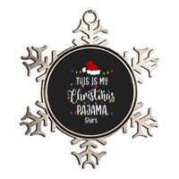 This Is My Christmas Pajama Funny Santa Xmas Holiday Metallic Star Ornament