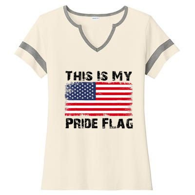 This Is My Pride Flag  Ladies Halftime Notch Neck Tee