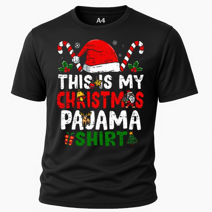 This Is My Christmas Pajama  Funny Christmas Cooling Performance Crew T-Shirt