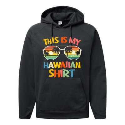 This Is My Hawaiian Tropical Luau Costume Party Hawaii Performance Fleece Hoodie