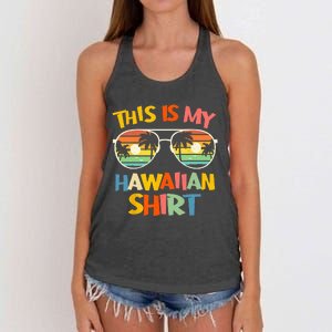 This Is My Hawaiian Tropical Luau Costume Party Hawaii Women's Knotted Racerback Tank