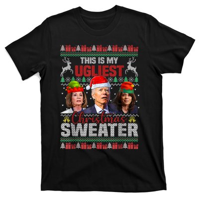 This Is My Ugliest Christmas Anti Biden Sweater Funny Xmas T-Shirt