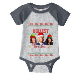 This Is My Ugliest Christmas Anti Biden Sweater Funny Xmas Infant Baby Jersey Bodysuit