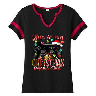 This Is My Christmas Pajama Ladies Halftime Notch Neck Tee