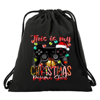 This Is My Christmas Pajama Drawstring Bag
