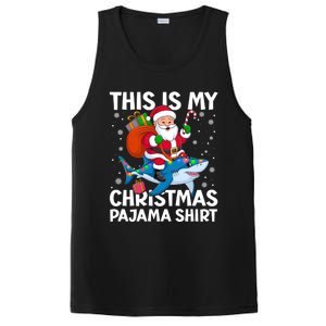 This Is My Christmas Pajama Shark Santa Hat Snowflakes Xmas Cute Gift PosiCharge Competitor Tank