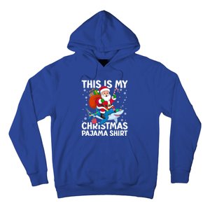 This Is My Christmas Pajama Shark Santa Hat Snowflakes Xmas Cute Gift Hoodie