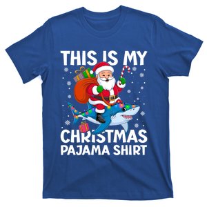 This Is My Christmas Pajama Shark Santa Hat Snowflakes Xmas Cute Gift T-Shirt