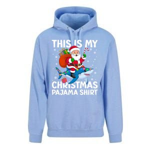 This Is My Christmas Pajama Shark Santa Hat Snowflakes Xmas Cute Gift Unisex Surf Hoodie