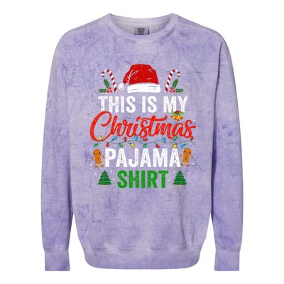 This Is My Christmas Pajama Funny Xmas PJs Colorblast Crewneck Sweatshirt