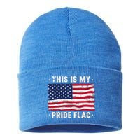 This Is My Pride Flag America Anti Lgbtq Patriot Sustainable Knit Beanie