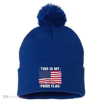 This Is My Pride Flag America Anti Lgbtq Patriot Pom Pom 12in Knit Beanie