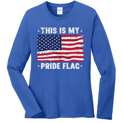 This Is My Pride Flag America Anti Lgbtq Patriot Ladies Long Sleeve Shirt