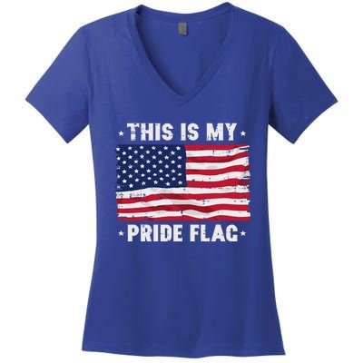 This Is My Pride Flag America Anti Lgbtq Patriot Women's V-Neck T-Shirt