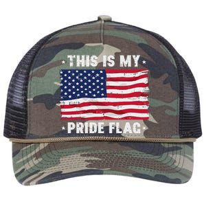 This Is My Pride Flag America Anti Lgbtq Patriot Retro Rope Trucker Hat Cap