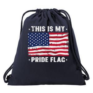 This Is My Pride Flag America Anti Lgbtq Patriot Drawstring Bag