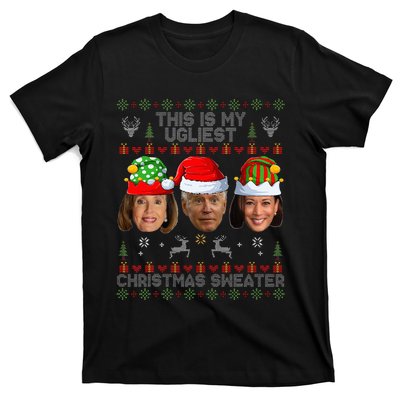 This Is My Ugliest Christmas Sweater Funny Joe Biden Kamala T-Shirt