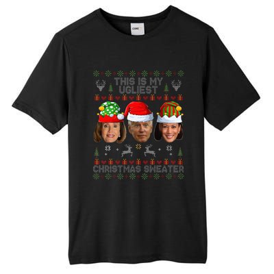 This Is My Ugliest Christmas Sweater Funny Joe Biden Kamala Tall Fusion ChromaSoft Performance T-Shirt