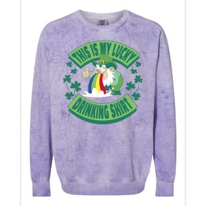 This Is My Lucky Drinking Shirt St Patricks' Day Colorblast Crewneck Sweatshirt