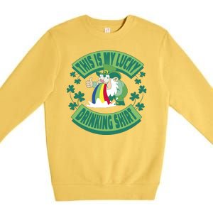 This Is My Lucky Drinking Shirt St Patricks' Day Premium Crewneck Sweatshirt