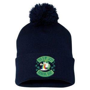 This Is My Lucky Drinking Shirt St Patricks' Day Pom Pom 12in Knit Beanie