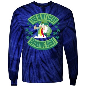 This Is My Lucky Drinking Shirt St Patricks' Day Tie-Dye Long Sleeve Shirt