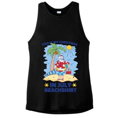 This Is My Christmas In July Beachshirt Santa Ladies PosiCharge Tri-Blend Wicking Tank