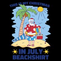 This Is My Christmas In July Beachshirt Santa Drawstring Bag