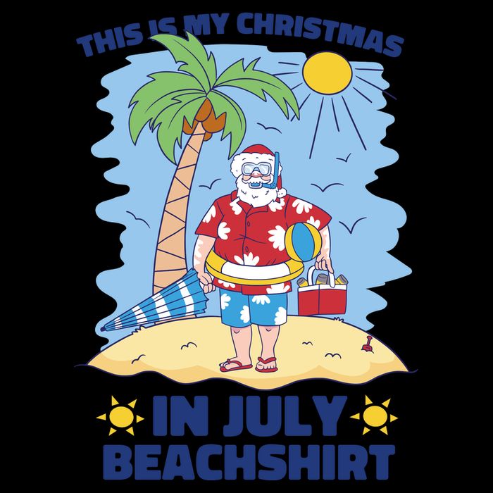 This Is My Christmas In July Beachshirt Santa Drawstring Bag