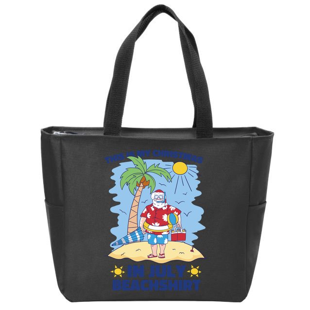 This Is My Christmas In July Beachshirt Santa Zip Tote Bag