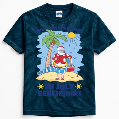 This Is My Christmas In July Beachshirt Santa Kids Tie-Dye T-Shirt