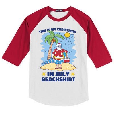 This Is My Christmas In July Beachshirt Santa Kids Colorblock Raglan Jersey