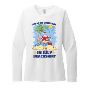 This Is My Christmas In July Beachshirt Santa Womens CVC Long Sleeve Shirt