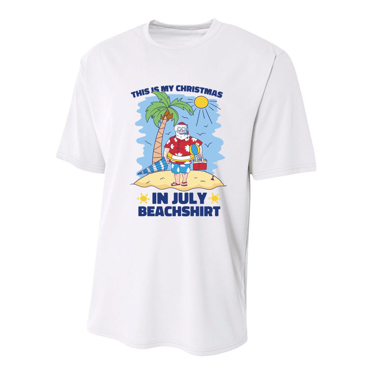 This Is My Christmas In July Beachshirt Santa Youth Performance Sprint T-Shirt