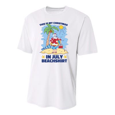 This Is My Christmas In July Beachshirt Santa Youth Performance Sprint T-Shirt