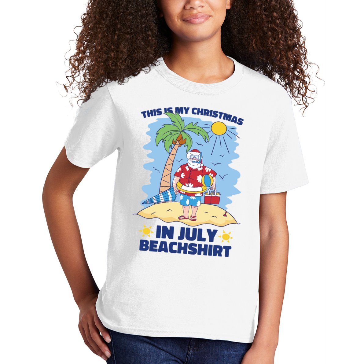 This Is My Christmas In July Beachshirt Santa Kids T-Shirt