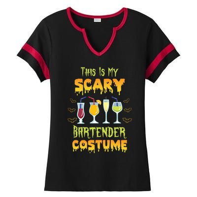 This Is My Scary Bartender Costume Halloween Bartender Cool Gift Ladies Halftime Notch Neck Tee