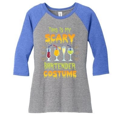 This Is My Scary Bartender Costume Halloween Bartender Cool Gift Women's Tri-Blend 3/4-Sleeve Raglan Shirt