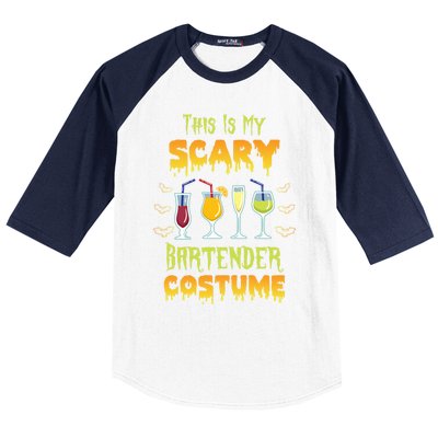 This Is My Scary Bartender Costume Halloween Bartender Cool Gift Baseball Sleeve Shirt