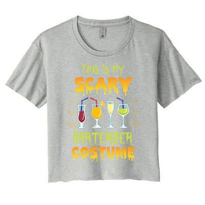 This Is My Scary Bartender Costume Halloween Bartender Cool Gift Women's Crop Top Tee