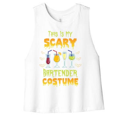 This Is My Scary Bartender Costume Halloween Bartender Cool Gift Women's Racerback Cropped Tank