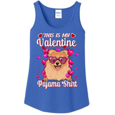 This Is My Valentine Pajama Gift Pomeranian Lovers Gift Ladies Essential Tank