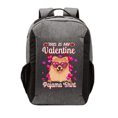 This Is My Valentine Pajama Gift Pomeranian Lovers Gift Vector Backpack