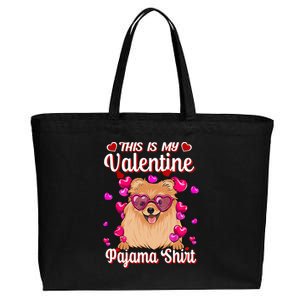 This Is My Valentine Pajama Gift Pomeranian Lovers Gift Cotton Canvas Jumbo Tote